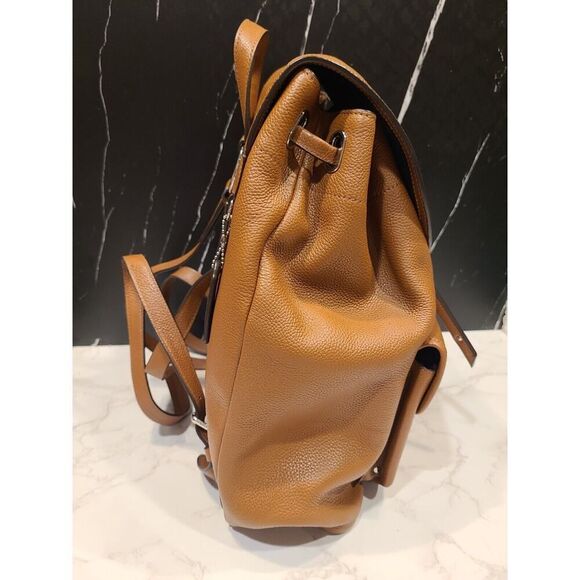 Coach Turnlock Rucksack Backpack Classic Saddle Brown Pebbled Leather Preppy EUC - Picture 11 of 16